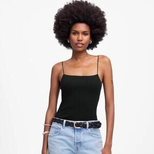 NWT Madewell Squareneck Tank Top in Jet Black Size XS